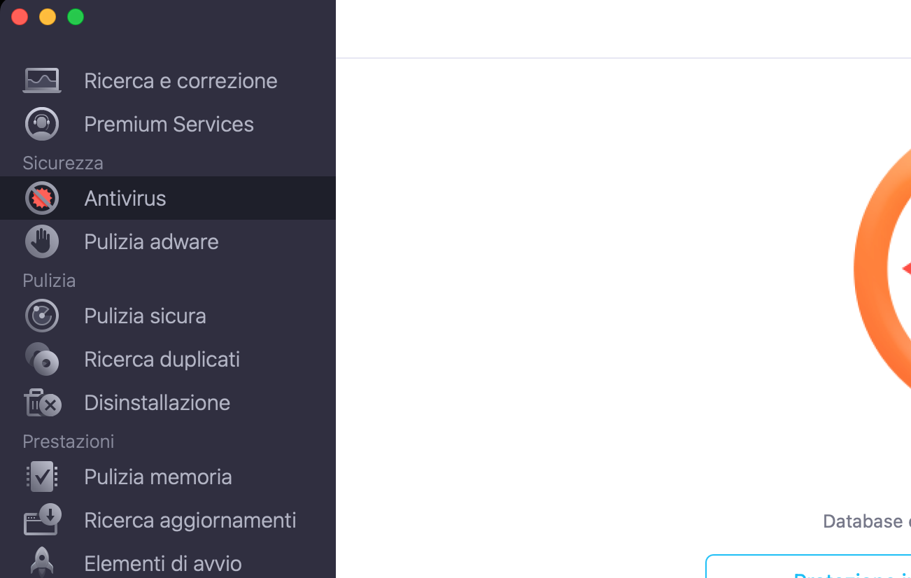 Il modo più semplice per rimuovere malware come i Trojan dal tuo Mac è utilizzare uno strumento antivirus come quello incluso in MacKeeper. Selezionalo dal menu principale di MacKeeper.