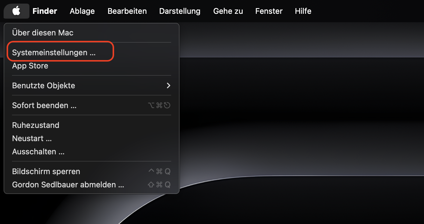 Klicken Sie auf das Apple-Logo und wählen Sie Systemeinstellungen, um Ihren Mac zu aktualisieren.