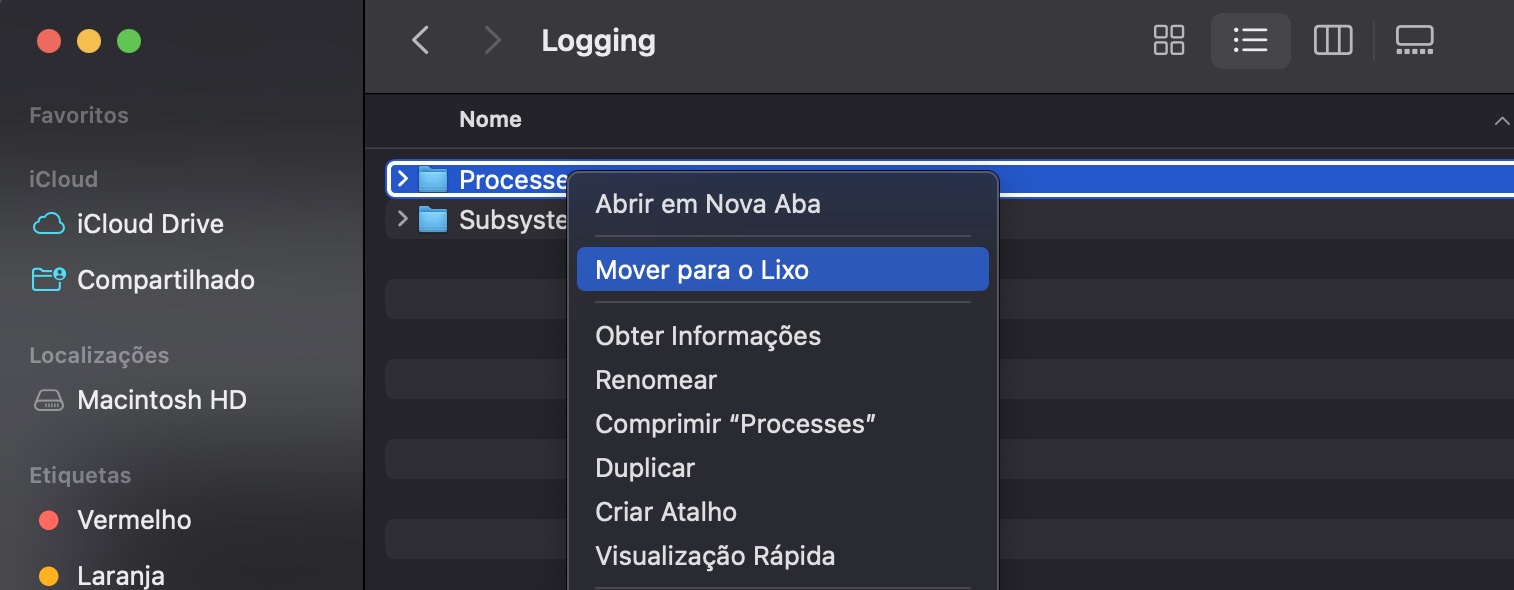 Volte ao Finder e clique em Ir para Pasta. Digite o caminho que você anotou do possível keylogger ou processo malicioso e, quando todos os arquivos e pastas aparecerem, você pode excluí-los movendo-os para o Lixo.