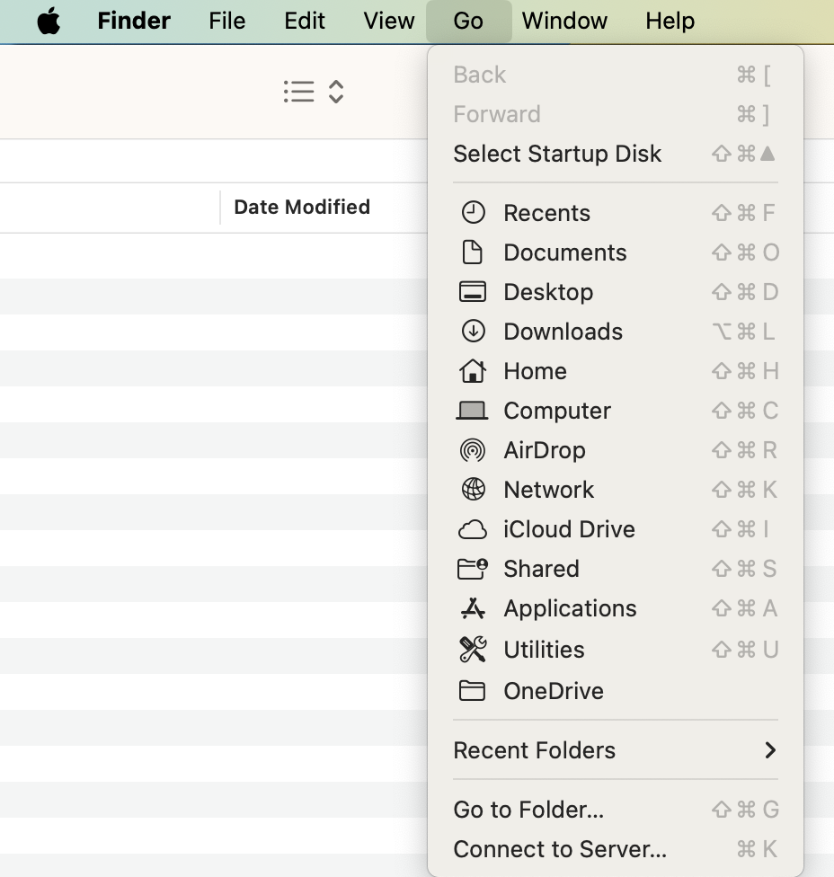Once you've opened Finder, you can select Go > Go to Folder to find your caches. The option is at the top of your menu bar, and you need to have the Finder window open to access it.