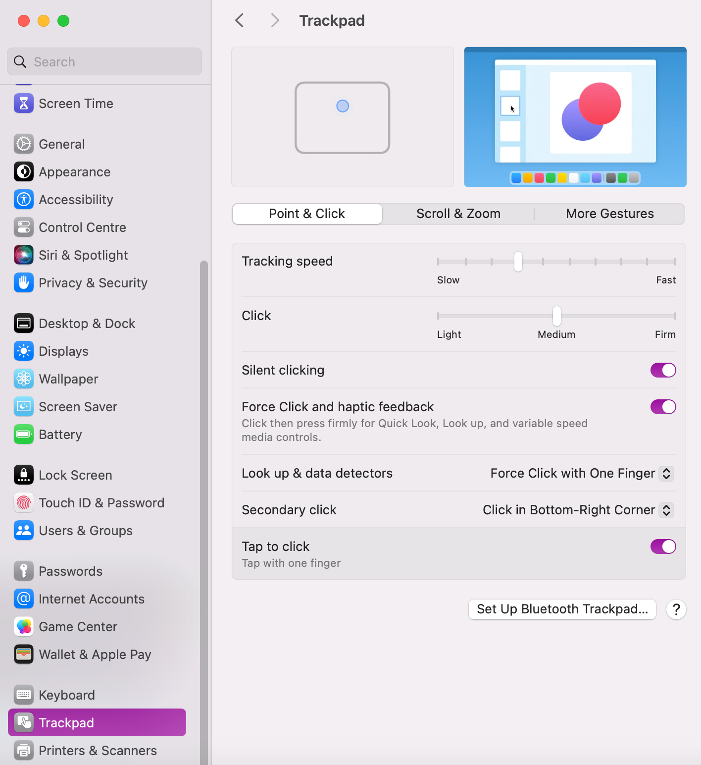 To enable Tap to Click for your Trackpad, you’ll need to open System Settings and head to the TrackPad tab. In Pint & Click, turn on the button next to Tap to Click. Now, you’ll be able to double-tap on your MacBook with ease.
