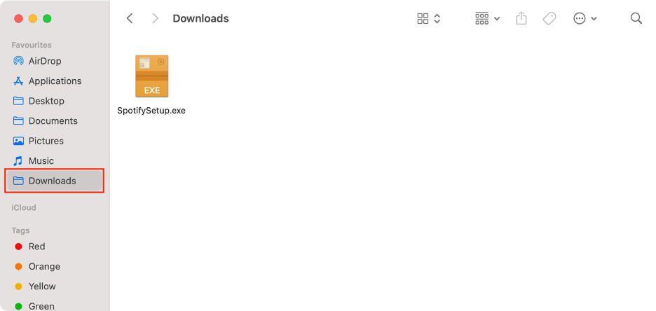 To verify the format of the app installer, find the installer on your Mac by going to the Downloads folder or similar.