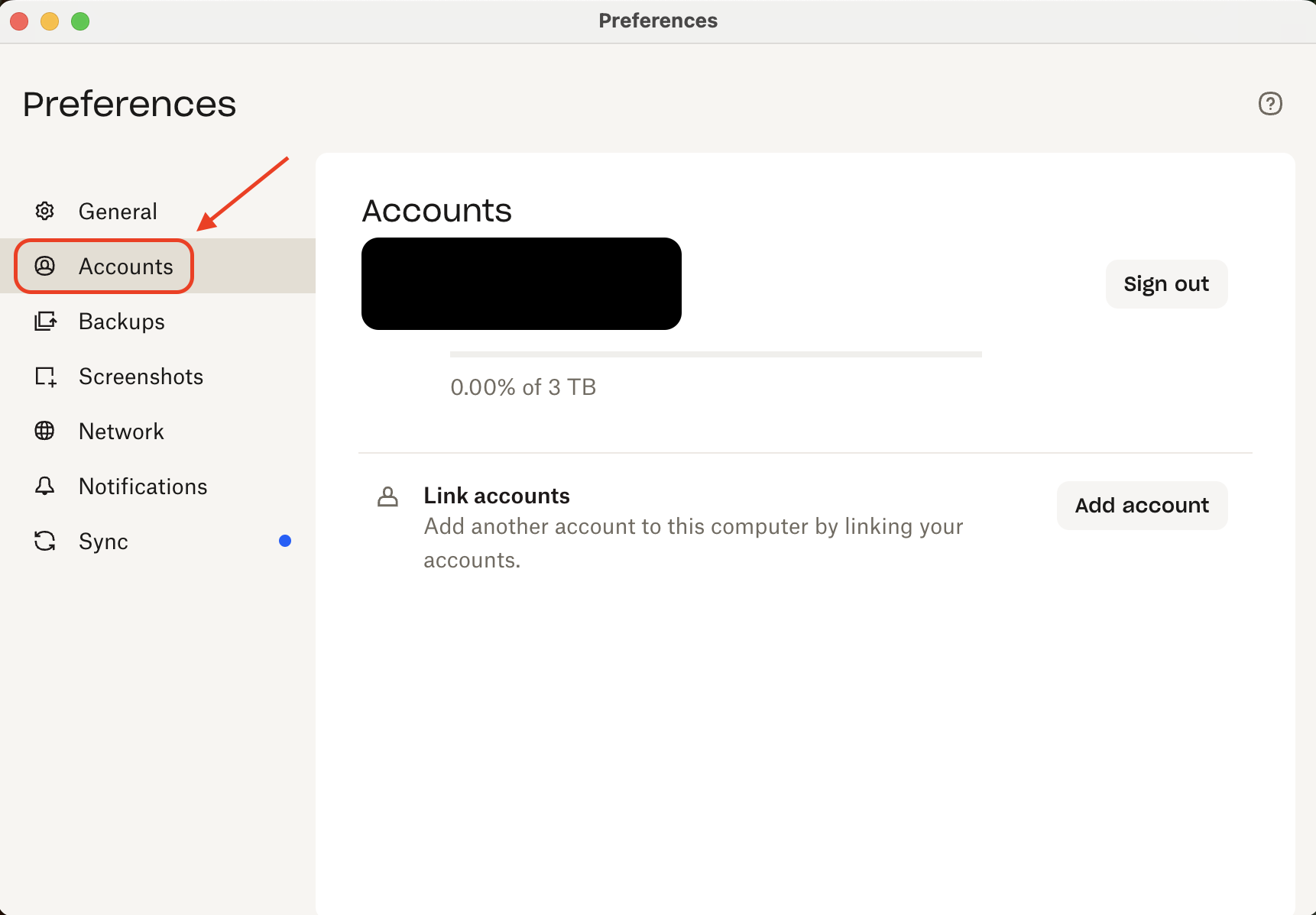 Open the Account tab in Dropbox Preferences and click Unlink this Dropbox to disconnect your account from the device.