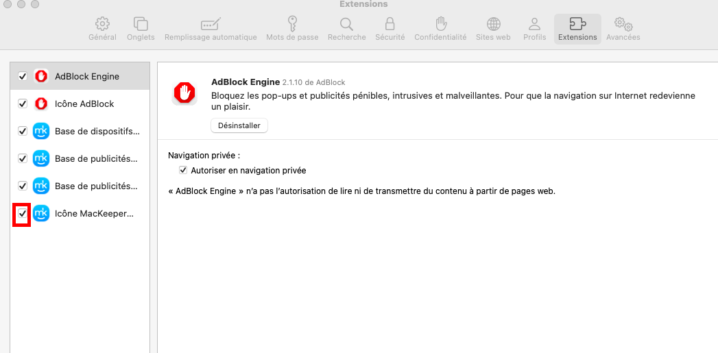Pour désactiver les extensions dans Safari, cliquez sur Safari dans l'onglet supérieur et sélectionnez Préférences. Dans l'onglet Extensions, décochez la case située à gauche. Pour désactiver les extensions dans Safari, cliquez sur Safari dans l'onglet supérieur et sélectionnez Préférences. Dans l'onglet Extensions, décochez la case située à gauche.