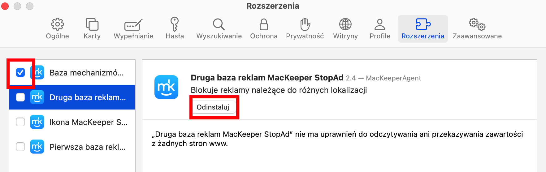 Aby usunąć rozszerzenia przeglądarki i zmniejszyć bałagan w kategorii Inne, przejdź do ustawień przeglądarki i poszukaj rozszerzeń. Zaznacz te, które chcesz usunąć, i kliknij przycisk Odinstaluj.