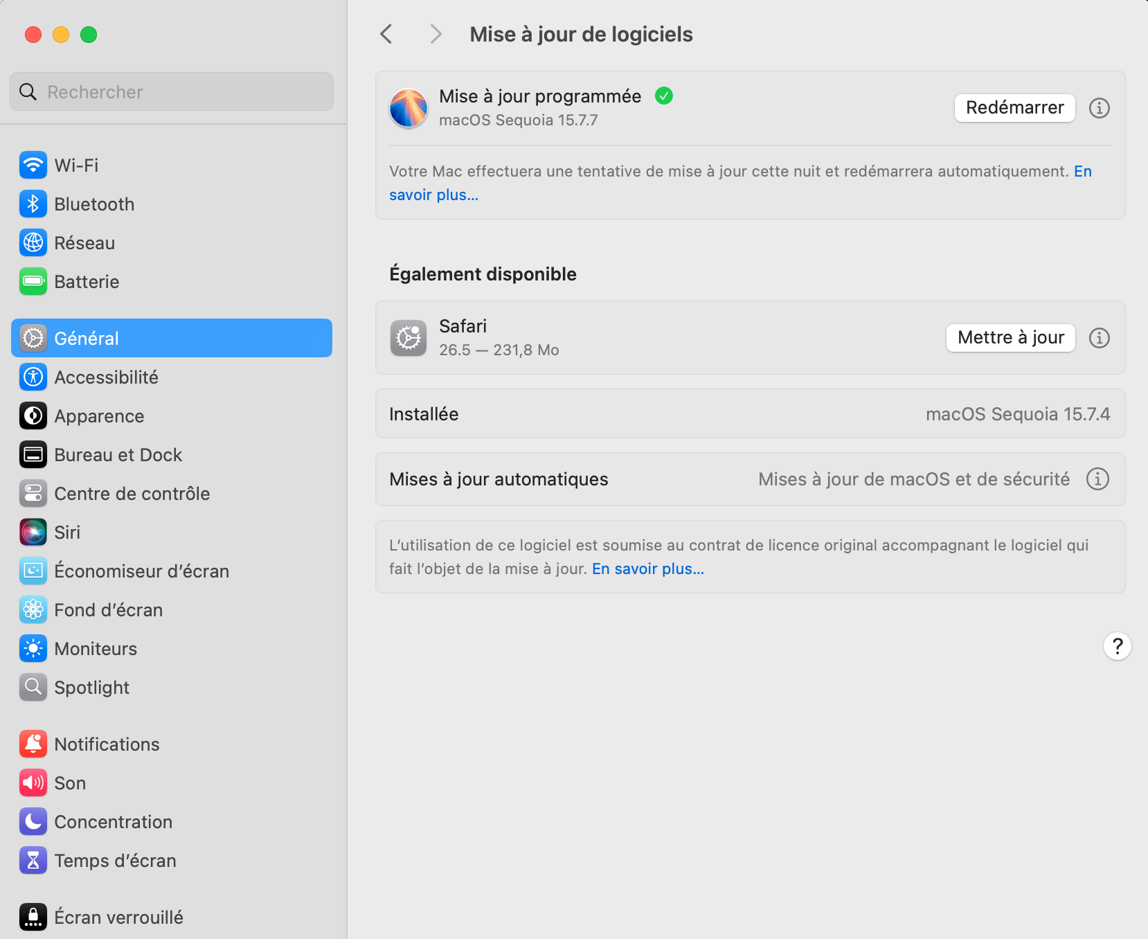 Une fois le téléchargement terminé, votre Mac redémarrera automatiquement.