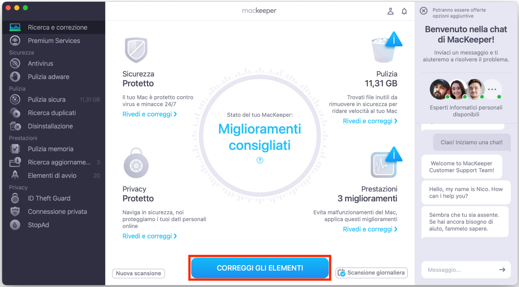 Seleziona Correggi gli elementi per iniziare a risolvere eventuali problemi del dispositivo. Puoi correggere non solo i problemi relativi agli altoparlanti, ma anche quelli legati alla sicurezza e molto altro.