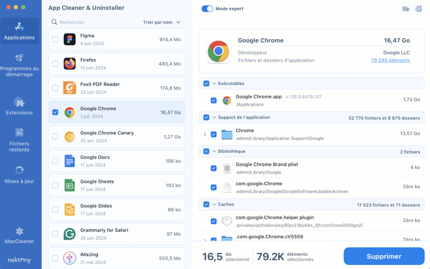 App Cleaner & Uninstaller supprime des programmes et leurs fichiers résiduels, ainsi que les extensions. Avec ce logiciel, vous pouvez également modifier les associations de fichiers.