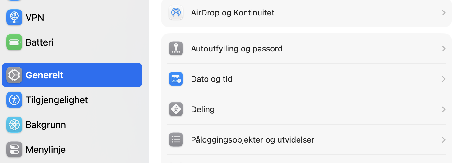 Gå til Systeminnstillinger, og klikk deretter på Generelt i sidemenyen. Finn og åpne delen Påloggingsobjekter, der du kan kontrollere hva som starter ved oppstart.