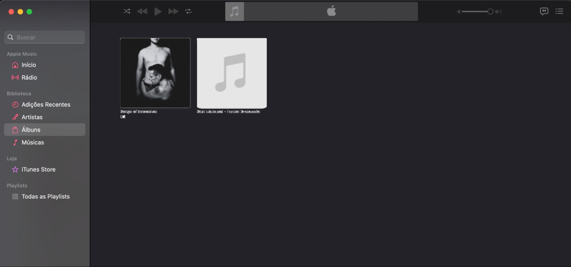 Abra as abas Álbuns e Músicas no aplicativo Música para começar a remover itens da biblioteca.