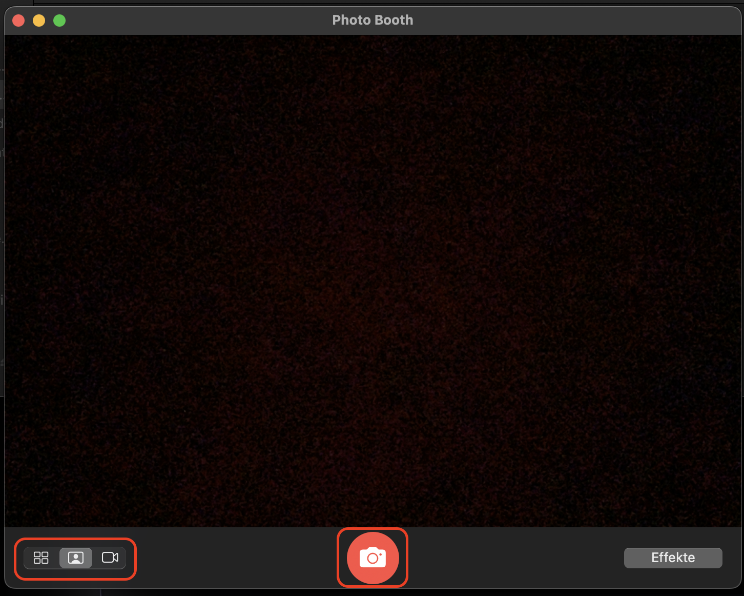 Das Bild zeigt Macs Photo Booth auf einem Desktop. Photo Booth ist eines der Tools zum Aufnehmen grundlegender Videos auf MacBook-Geräten. Das Bild zeigt Macs Photo Booth auf einem Desktop. Photo Booth ist eines der Tools zum Aufnehmen grundlegender Videos auf MacBook-Geräten.