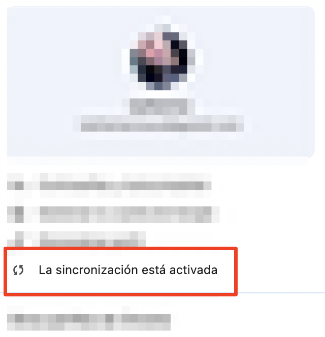 Haz clic en el botón Sincronización activada en una nueva ventana.
