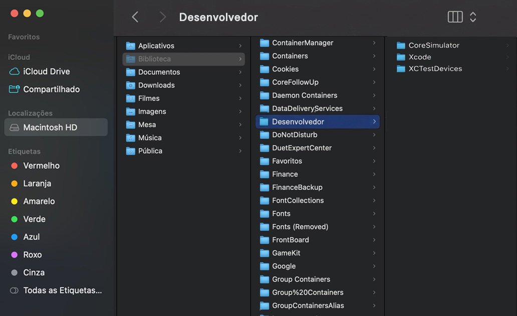 Para encontrar e remover arquivos residuais do Xcode no seu MacBook, acesse os arquivos arquivados em ~/Library/Developer/Xcode/Archives. Como há risco de perder alguns arquivos essenciais, exclua apenas aqueles de que você não precisa.