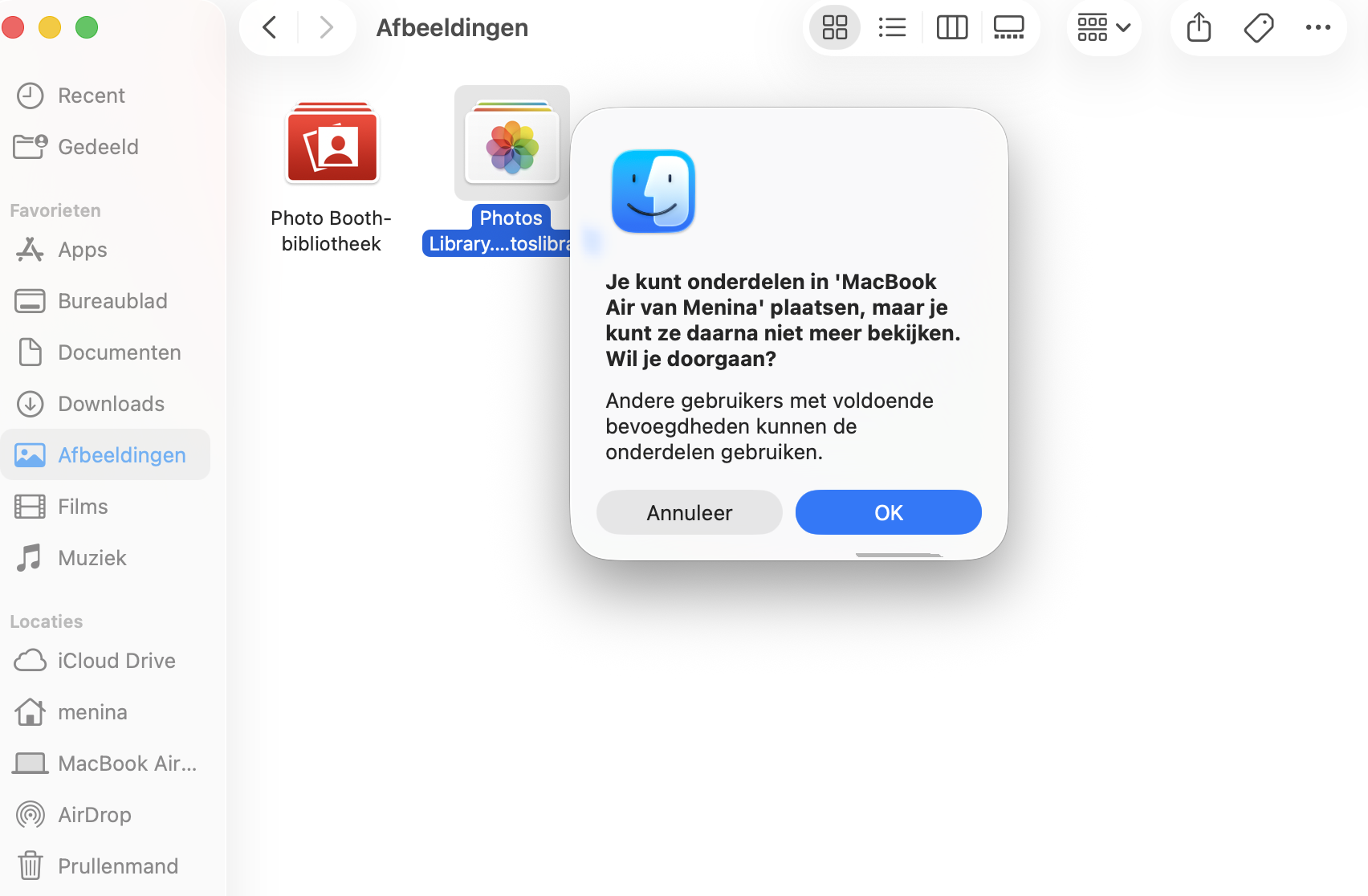 Bevestig in het geopende pop-upvenster de overschakeling van de fotobibliotheek.