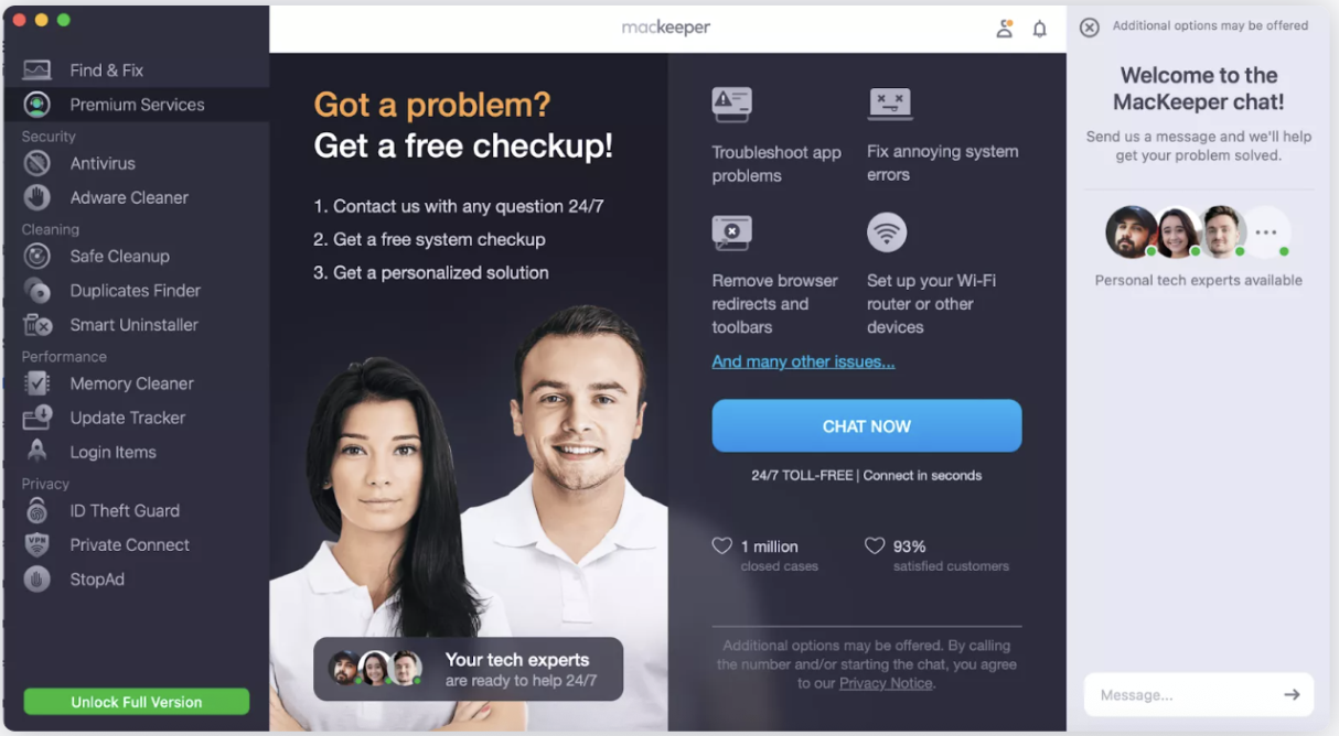 If your account is locked on Mac, getting professional support is the best way to fix this problem. MacKeeper's Premium Services team is available around the clock to help. Type your issue in the chat.