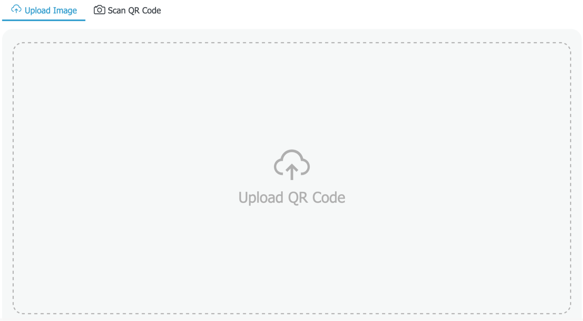 Visit a trusted web-based QR code reader, then choose the Upload Image or Choose File option on the homepage to import your saved QR code.