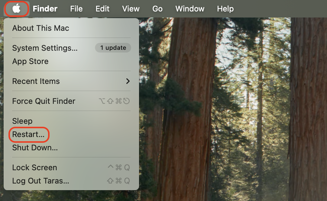 Save your work, click the Apple menu and select Restart, and once your Mac reboots, recheck whether the Family Sharing features now work correctly.