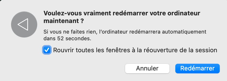 Après avoir cliqué sur Redémarrer, une autre fenêtre apparaît et vous demande de confirmer votre décision. Sélectionnez alors à nouveau Redémarrer.