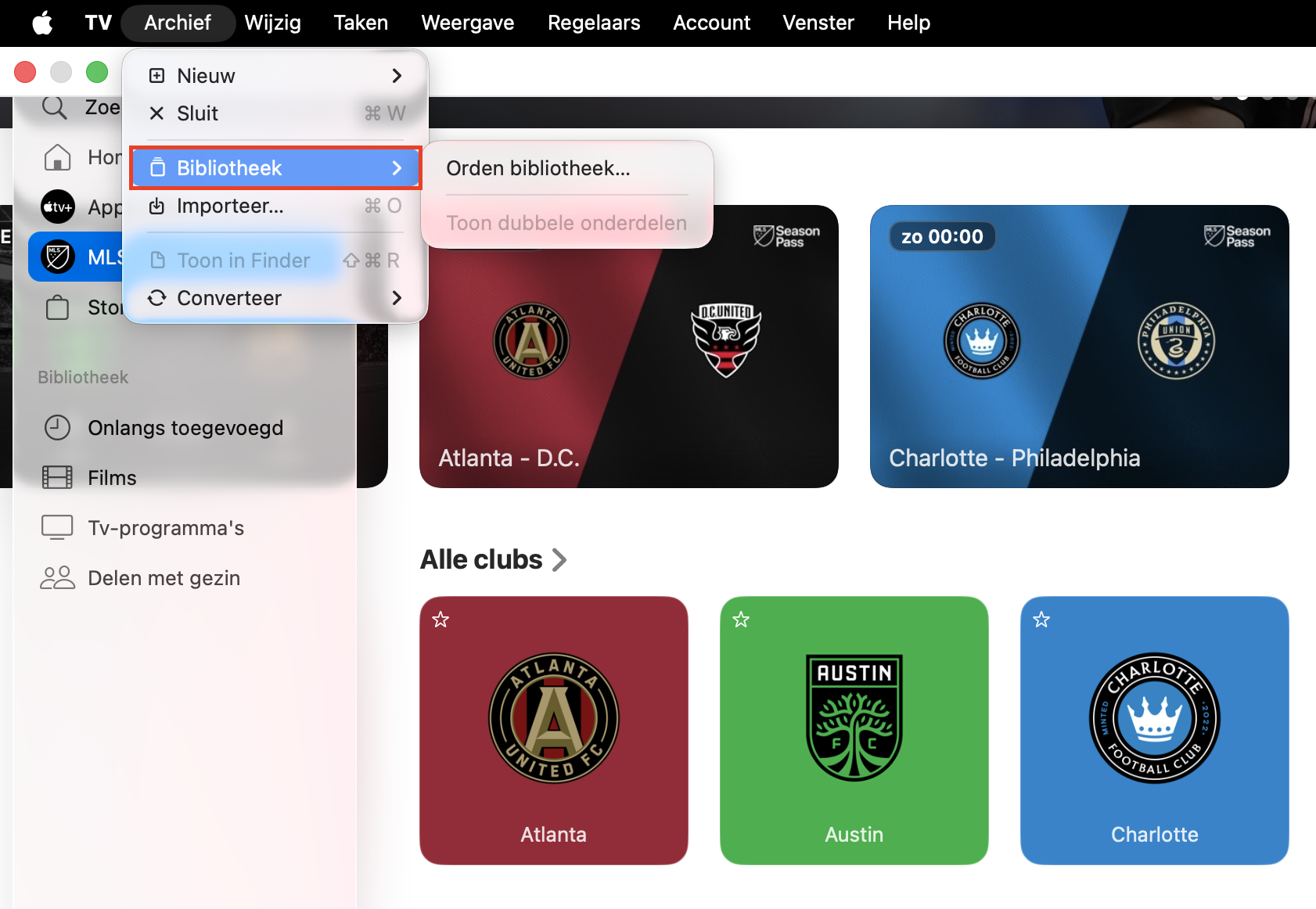 Selecteer in de Bibliotheek-map het tabblad Gedownload in het menu aan de linkerkant.