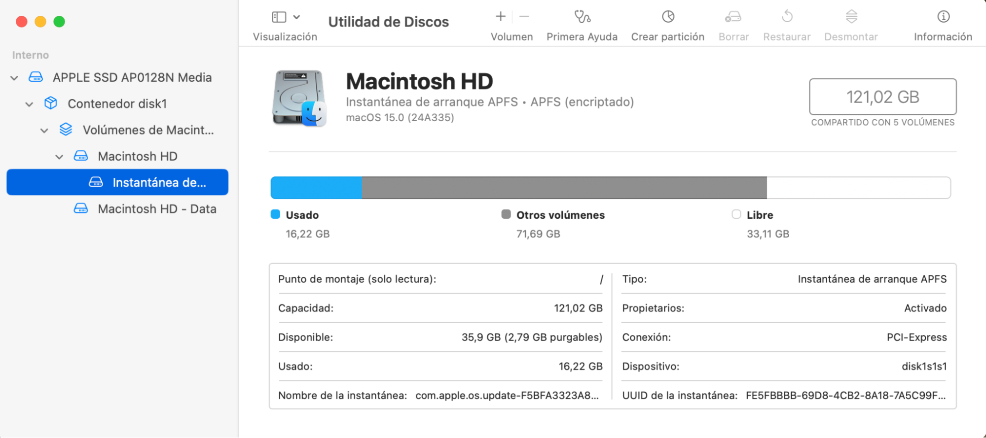 Utilidad de disco big sur