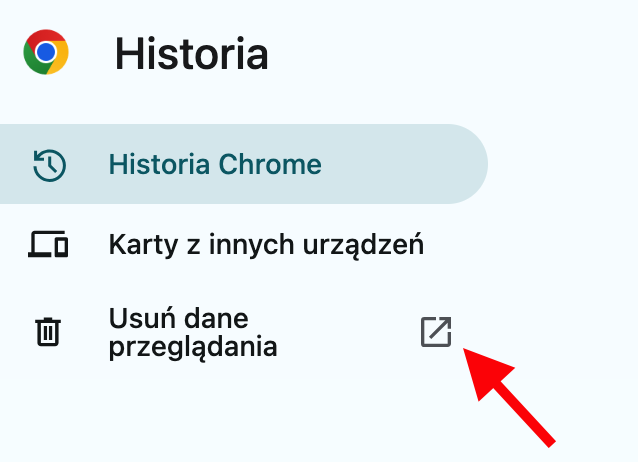 Google Chrome na Macu pokazuje sekcję Historia. Kliknij Usuń dane przeglądania, aby usunąć wszystkie pliki pamięci podręcznej Chrome.