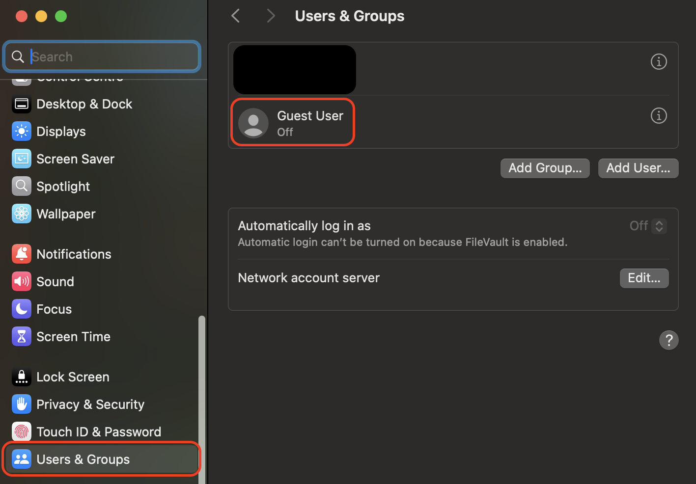 Open System Settings, select Users & Groups, and choose your profile from the list to manage account options and adjust login settings on your Mac.