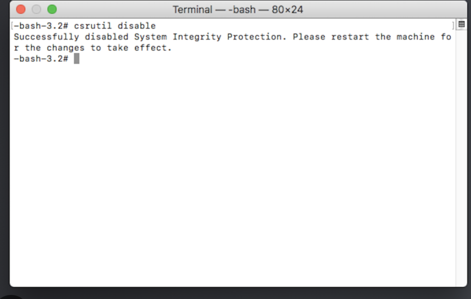 In Terminal, all you need to do is type in csrutil disable to disable SIP. You might need to press Y, but not always. Make sure to hit Enter to ensure you correctly disable SIP on Mac.