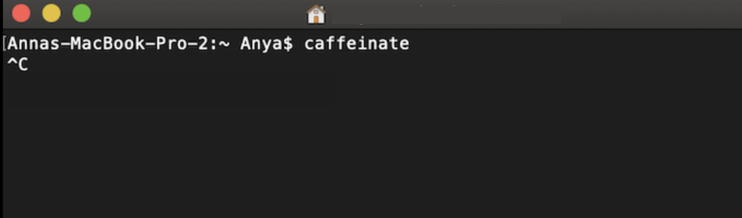 Now all that’s left is to type in the following command: caffeinate -i and press Enter. This will allow you to close your Mac lid and stop it from shutting down.