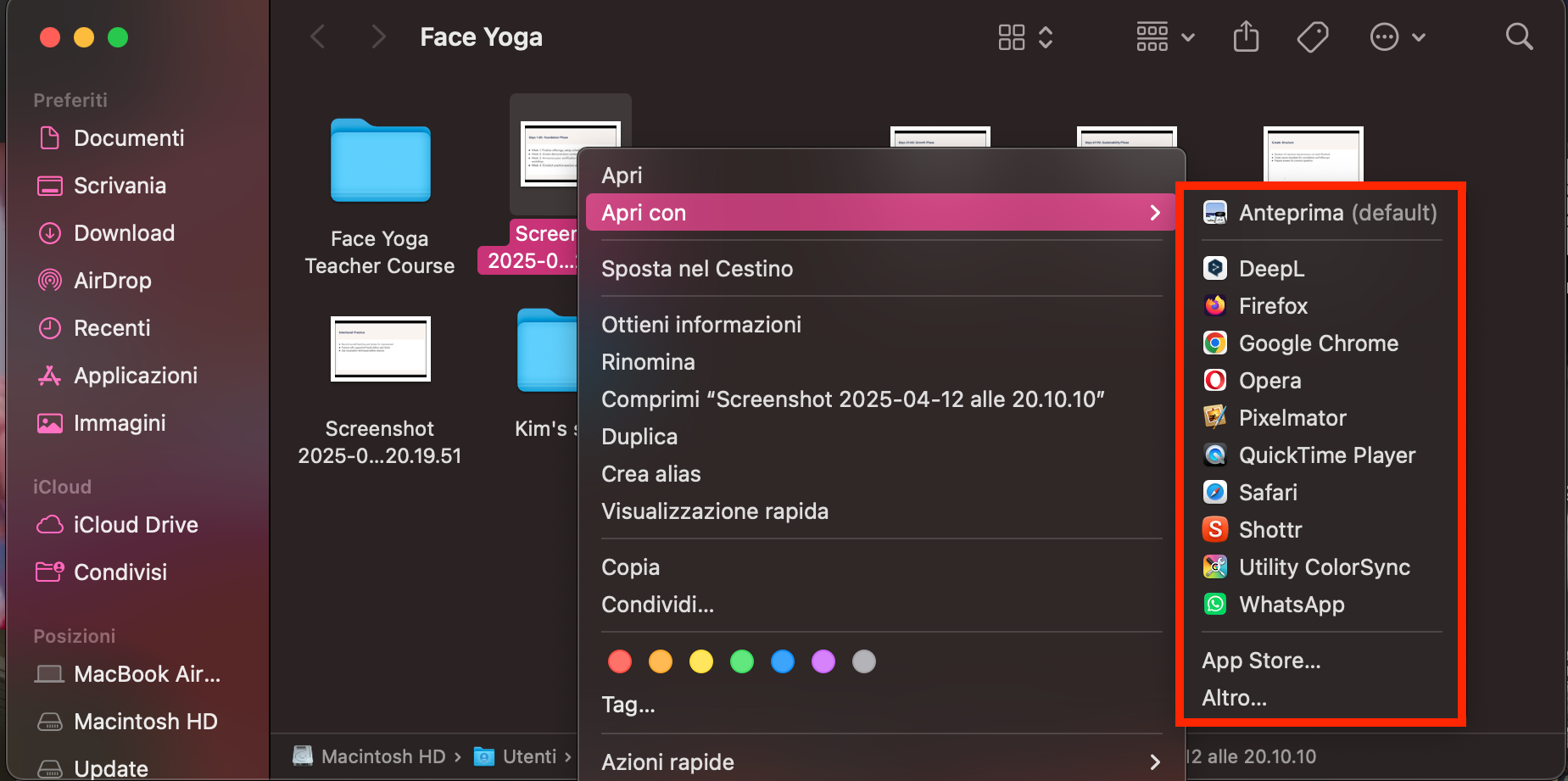 Il menu Apri con su Mac. Usalo per aprire un file con un’app diversa quando stai cercando di riparare file danneggiati su Mac.