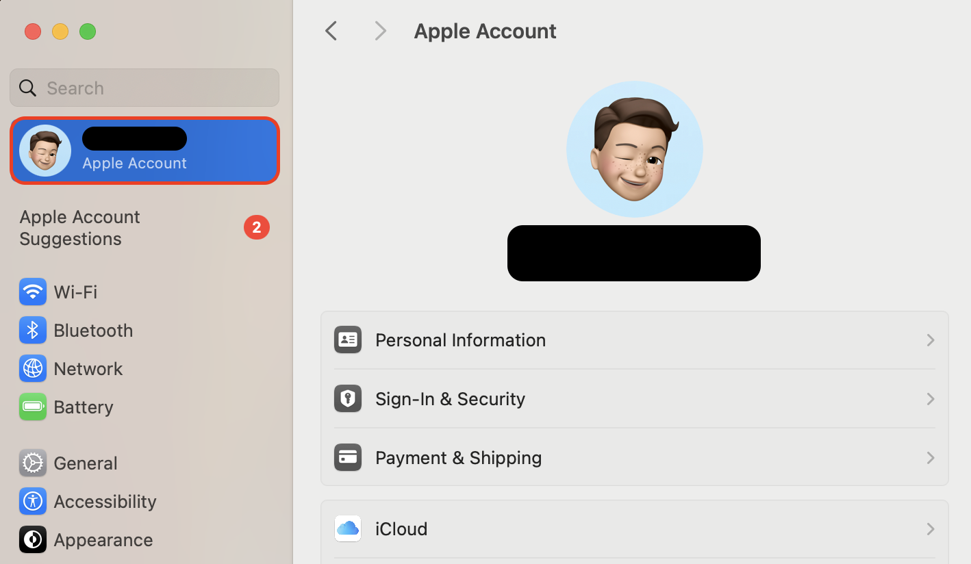 Navigate to System Settings, click your Apple ID profile, and verify the same account is active across your Mac and Apple Watch.