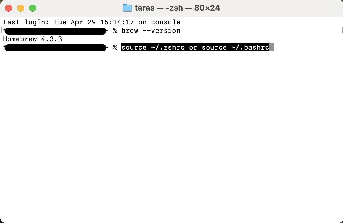 Use source ~/.zshrc or source ~/.bashrc in Terminal to apply your shell configuration changes and activate the updated Python path.