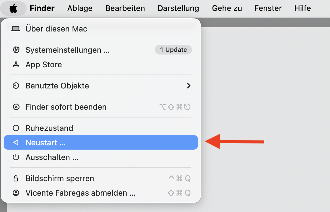Wenn Sie den Papierkorb auf dem Mac nicht leeren können, starten Sie zunächst Ihren Mac neu. Gehen Sie zu Apple-Logo > Systemeinstellungen, um den Vorgang zu beginnen.