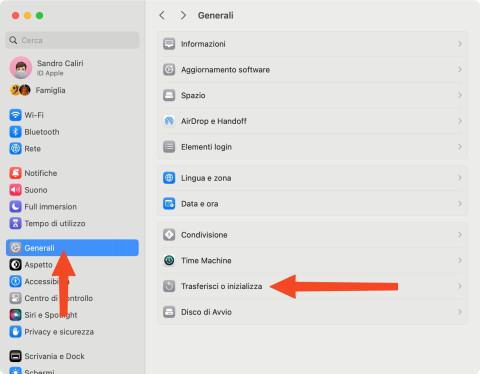 La rimozione di tutti i dati dal Mac può essere sufficiente a rimuovere anche il malware. Tenete presente che in questo modo perderete tutti i file e le impostazioni.