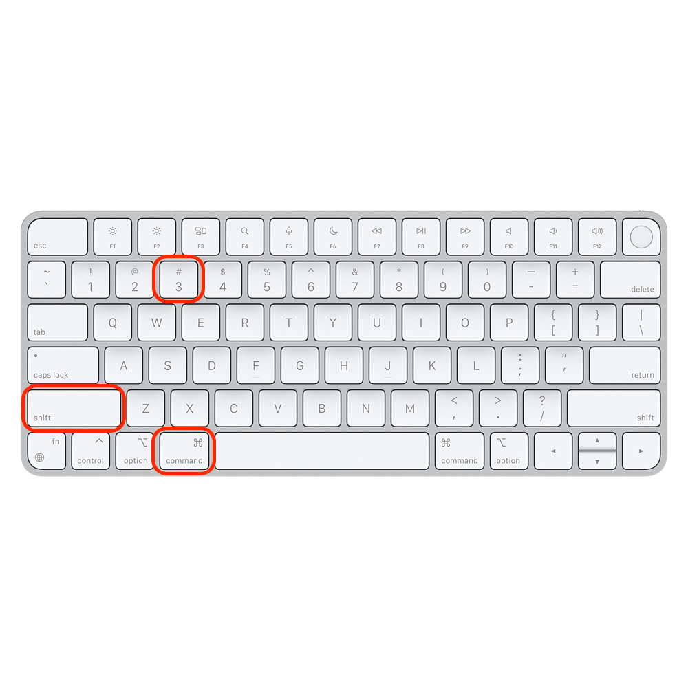 Press Command + Shift + 3 simultaneously to instantly capture an image of your entire Mac screen and save it to your desktop.