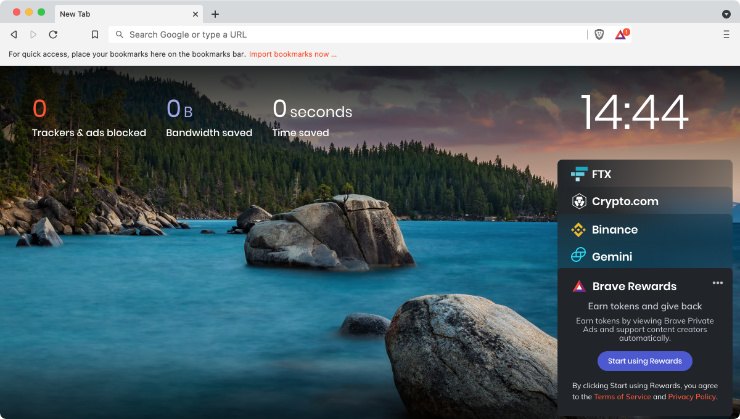 Brave es otro navegador considerado uno de los mejores navegadores de Internet para usuarios de Mac debido a sus funciones de privacidad que protegen los datos y la información personal de los usuarios frente a rastreadores y amenazas maliciosas. Además, no escatima en velocidad ni afecta a la eficiencia energética.