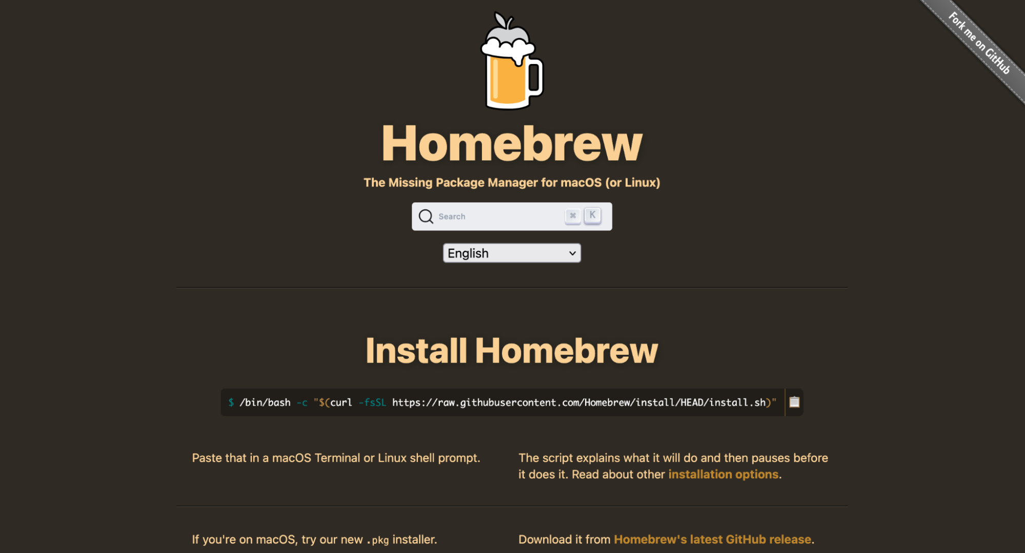 Install Homebrew if it is not already present, then follow on-screen prompts in Terminal to complete setup and enable required PDF command-line tools.