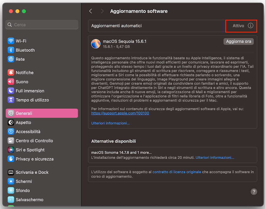 Attendi qualche secondo affinché il tuo Mac esegua la scansione degli aggiornamenti disponibili. Se ne viene trovato uno, apparirà un pulsante con la dicitura Aggiorna ora. Segui le istruzioni a schermo per aggiornare correttamente macOS e velocizzare un Mac lento all’avvio.