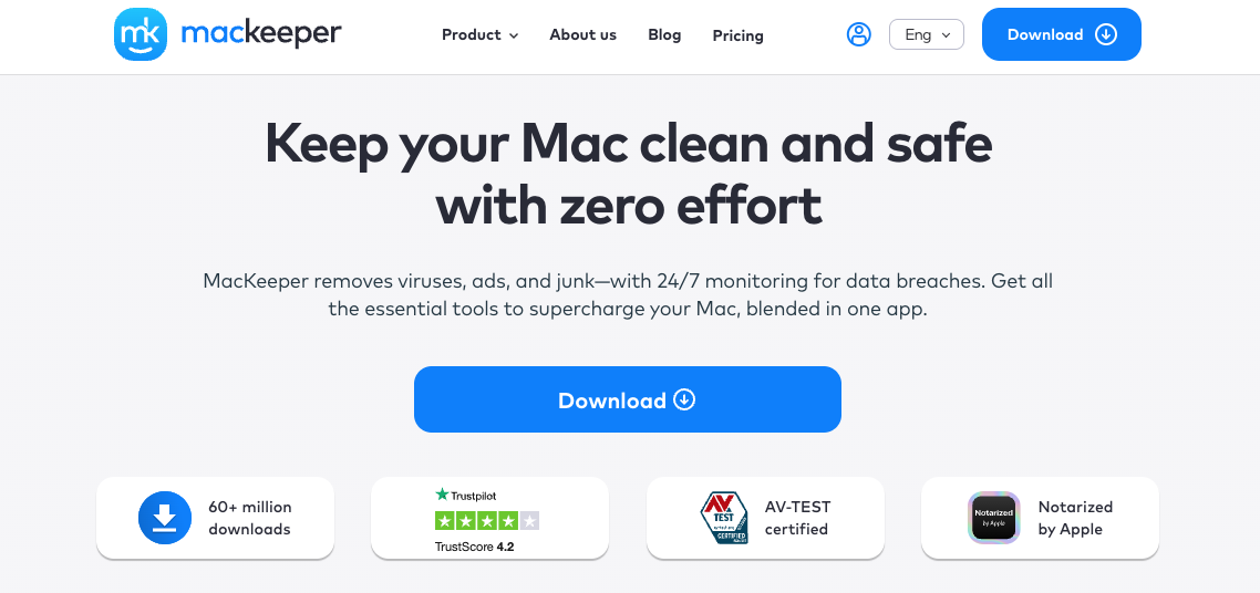 A developer's official website open in Safari on a MacBook to download the newest version of an app not opening on your Mac.