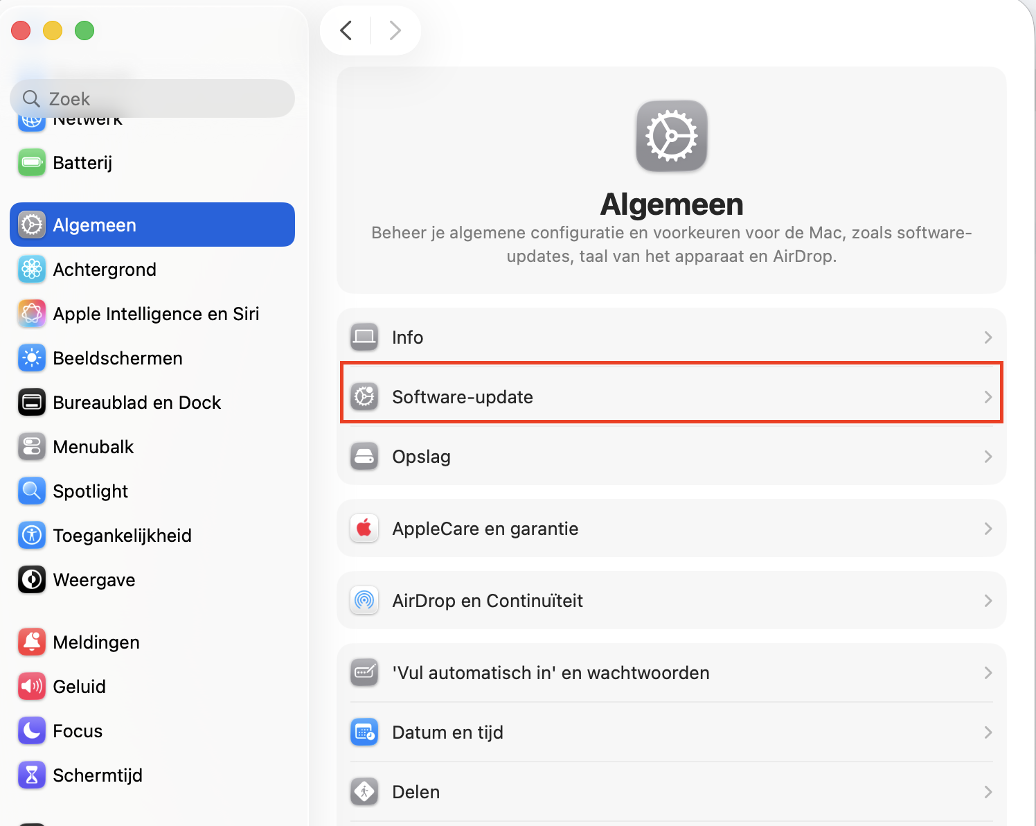 Om Safari te updaten, klik je op het Apple-logo in de balk linksboven. Klik in Systeemvoorkeuren op Software-update. Klik vervolgens op Werk nu bij.