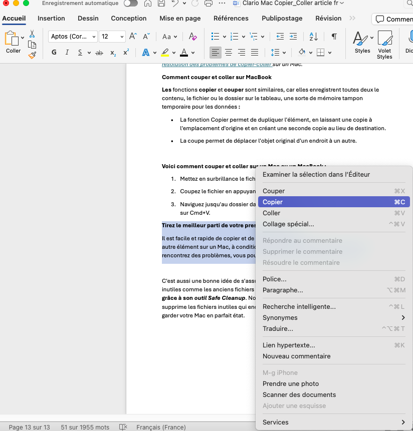 Une autre façon de copier coller consiste à utiliser les options de la barre de menus. Sélectionnez un élément ou du texte, puis choisissez Édition > Copier dans la barre de menus. Une autre façon de copier coller consiste à utiliser les options de la barre de menus. Sélectionnez un élément ou du texte, puis choisissez Édition > Copier dans la barre de menus.