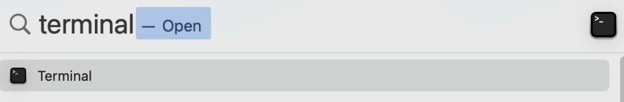 Ga naar Spotlight op je Mac en typ ‘Terminal’. Zodra de app verschijnt, kun je deze openen. Van daaruit kun je het RAM-geheugen van je Mac opschonen.