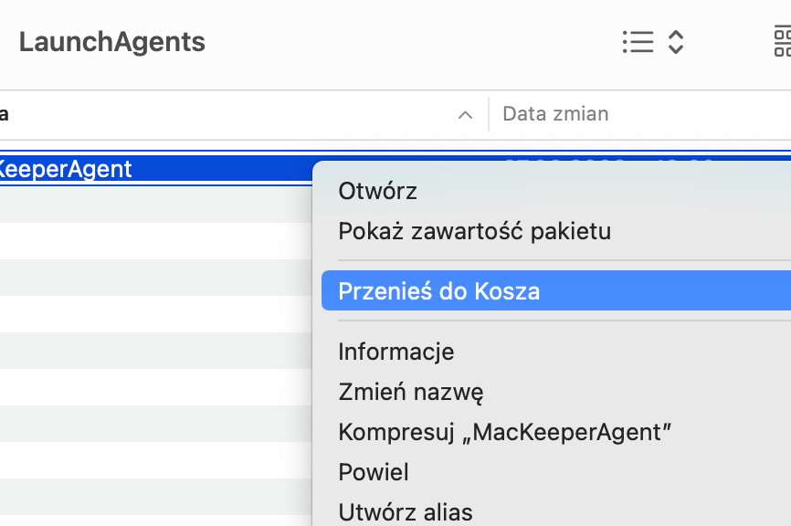 Teraz po prostu usuń rozszerzenie tak jak każdy inny plik i pamiętaj, aby potem opróżnić Kosz. Może to pomóc w usunięciu złośliwego oprogramowania.