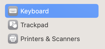 You can stop mds_stores altogether by disabling Spotlight. To do this, you'll first need to go to System Settings. Once you've done that, select Keyboard on the left-hand side.