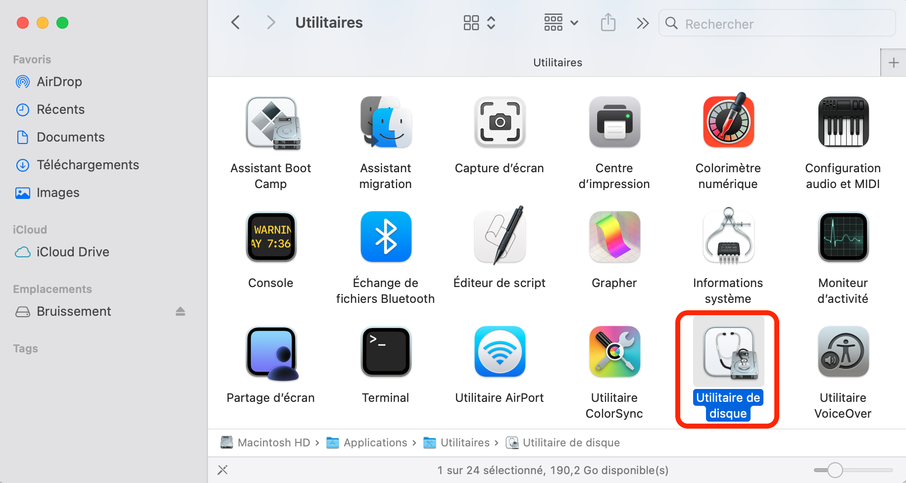 L’Utilitaire de disque peut être trouvé dans le Finder. Utilisez l’outil S.O.S. pour réparer les autorisations de disque sur votre Mac. L’Utilitaire de disque peut être trouvé dans le Finder. Utilisez l’outil S.O.S. pour réparer les autorisations de disque sur votre Mac.