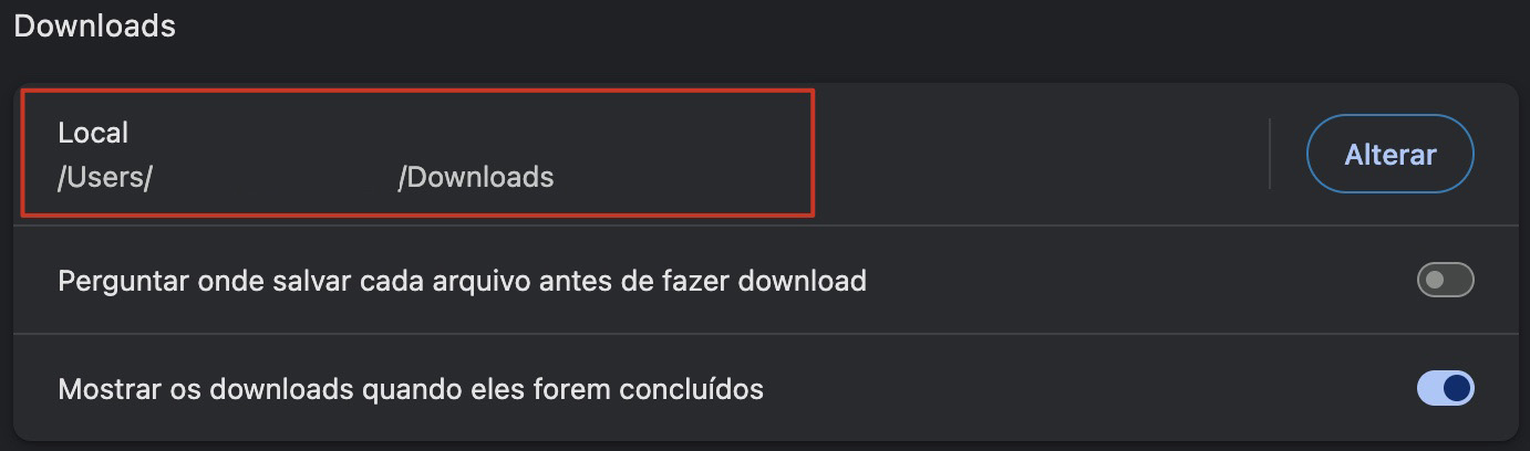 Para verificar a pasta de downloads no Mac se você usa o Google Chrome, primeiro abra o Chrome e depois selecione a opção Chrome na barra de ferramentas, e clique em Ajustes. Em seguida, role para baixo até a seção Downloads e consulte a seção Downloads para ver onde seus arquivos são salvos.