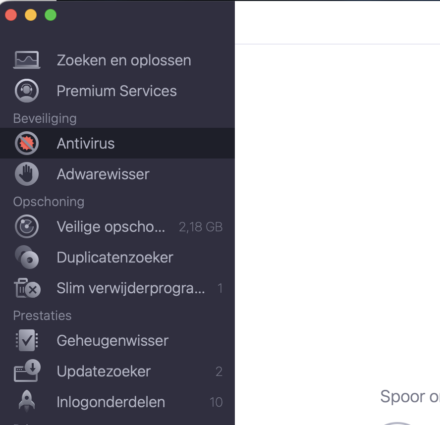 De eenvoudigste manier om malware zoals trojans van je Mac te verwijderen is met een antivirus-tool, zoals die in MacKeeper. Selecteer deze via het MacKeeper-menu.