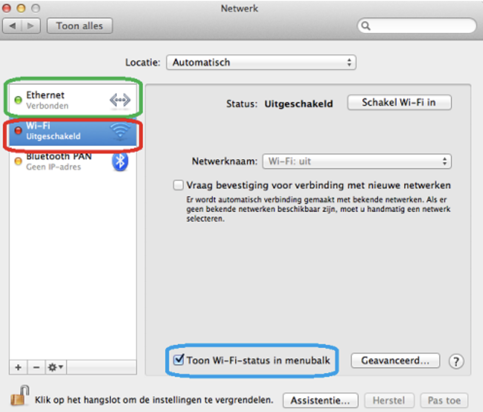 Om een ethernetkabel te gebruiken in plaats van Wi-Fi ga vert je naar Netwerkinstellingen en wacht je tot de optie om de aangesloten ethernetverbinding te gebruiken beschikbaar is. Zodra deze is verbonden kun je de verbinding controleren door een browser te openen