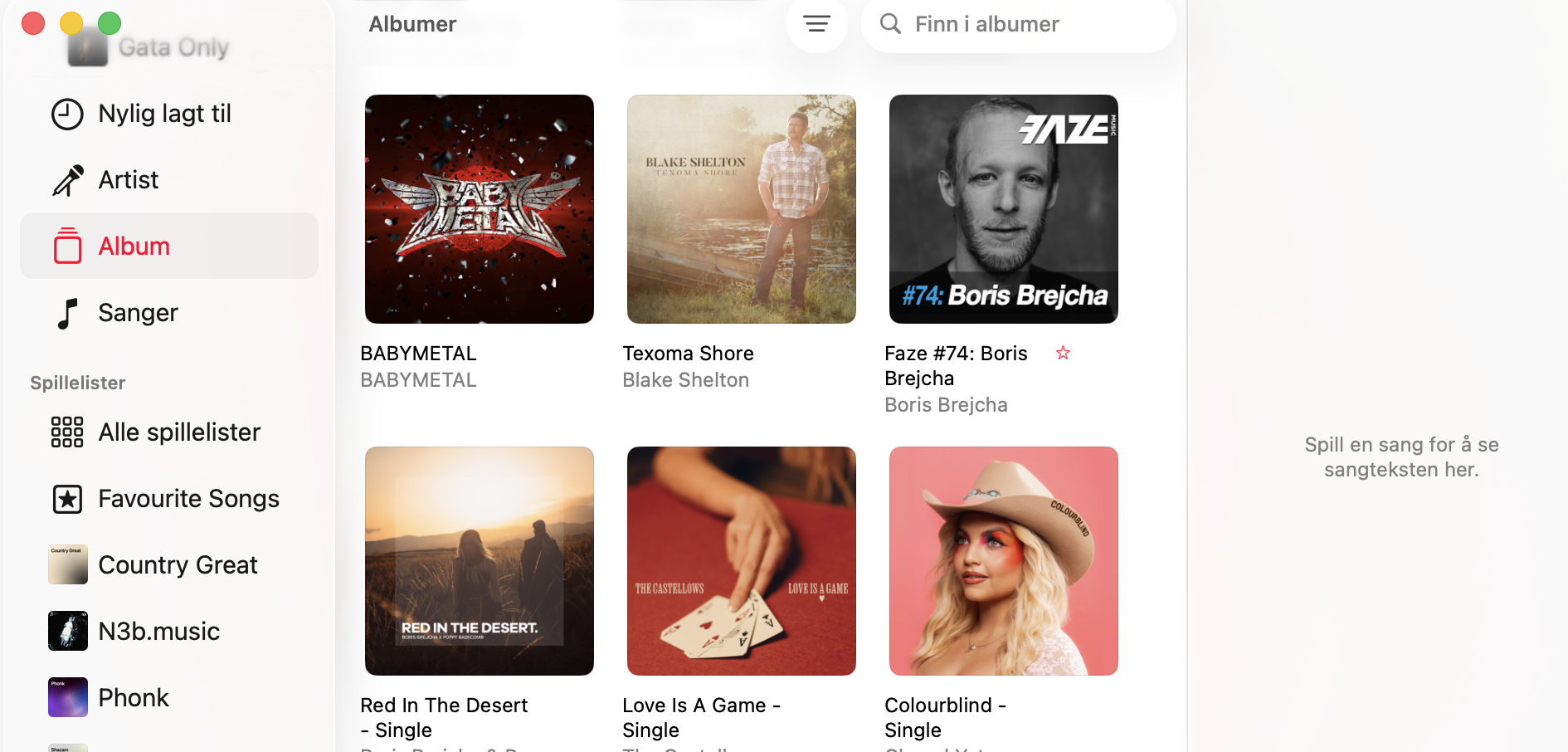 Åpne fanene Album og Sanger i Apple Music for å begynne å fjerne elementer fra biblioteket
