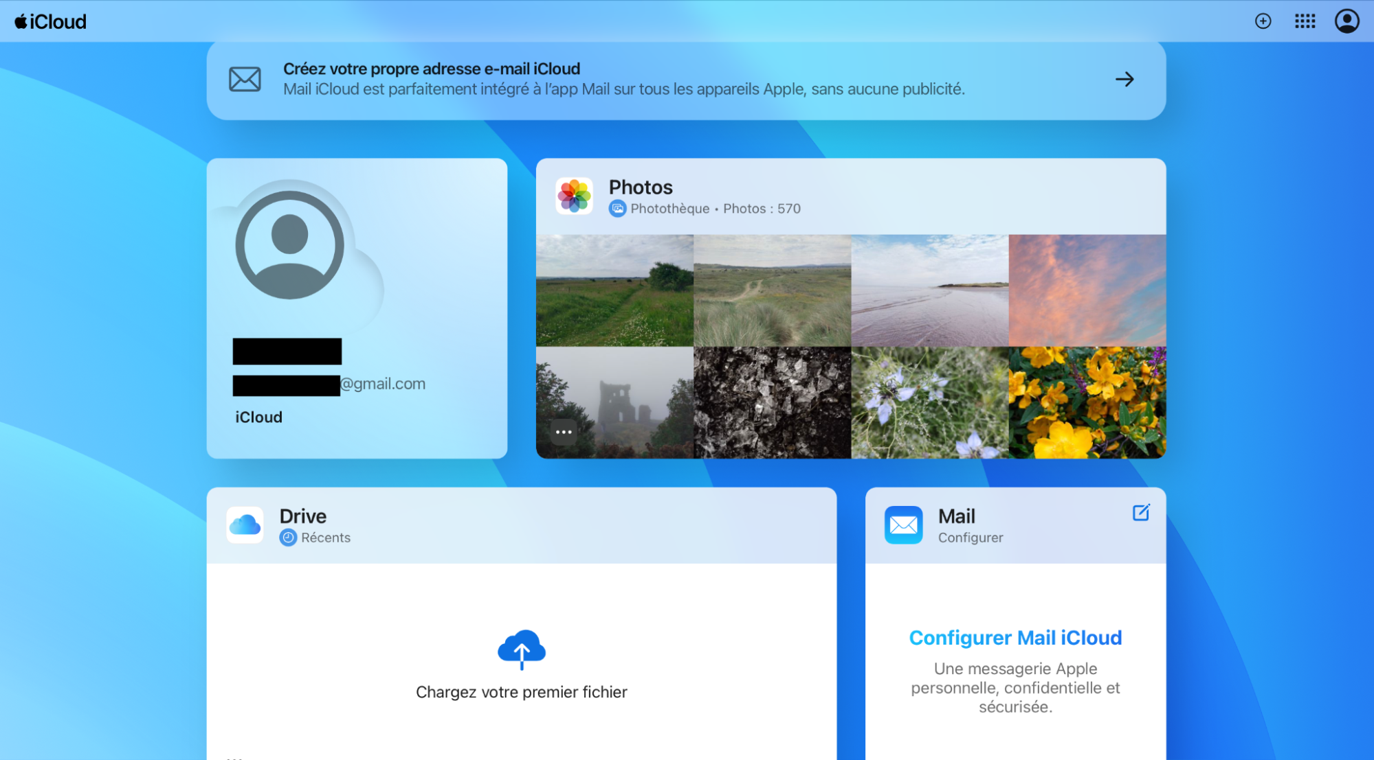 Ouvrez Safari et allez sur le site iCloud.com pour vous connecter à votre compte iCloud et commencer un transfert de photos.