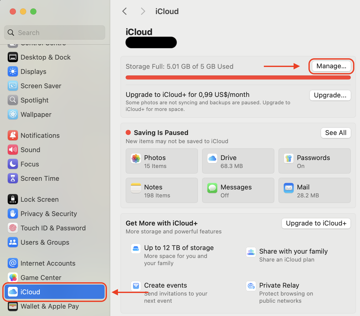Restart the Photos app and check System Settings > Apple ID > iCloud > Manage to confirm the storage bar reflects your recent deletions.